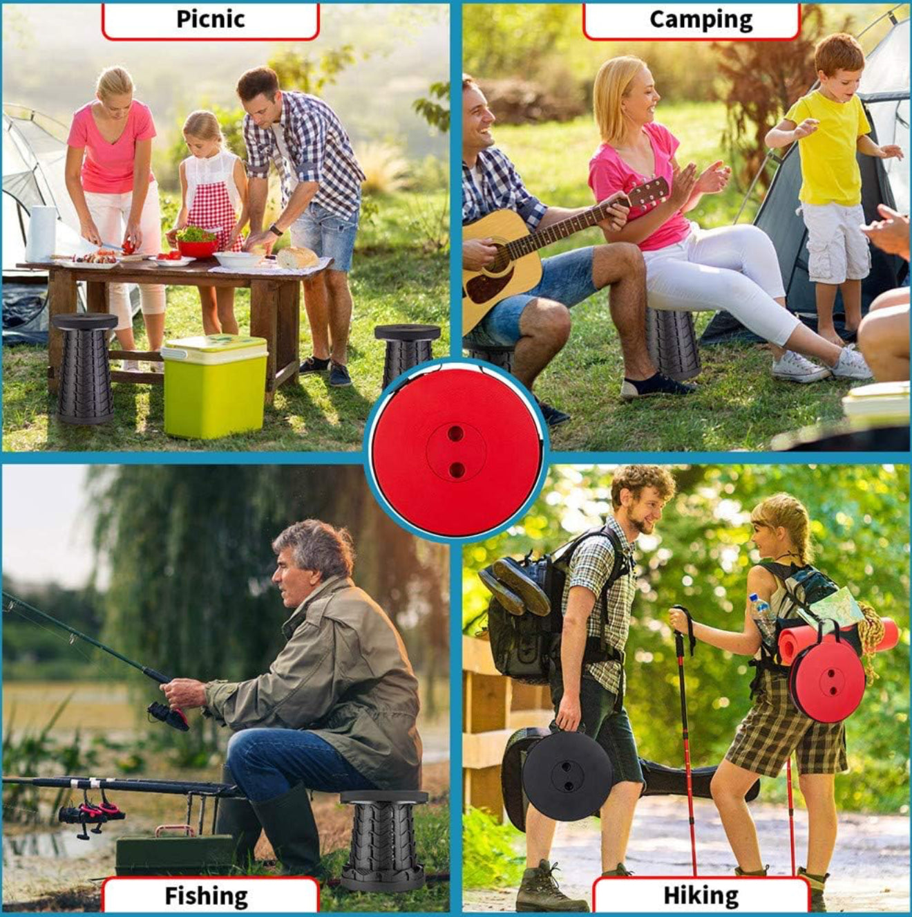 Ultimate Portable Folding Stool - Lightweight, Sturdy, 400Lbs Capacity for Camping, Fishing, Hiking & BBQ (Black)