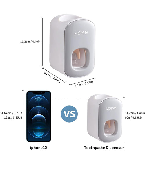 Automatic Wall-Mounted Toothpaste Dispenser - Perfect for Kids & Adults (Grey, 1 Piece)