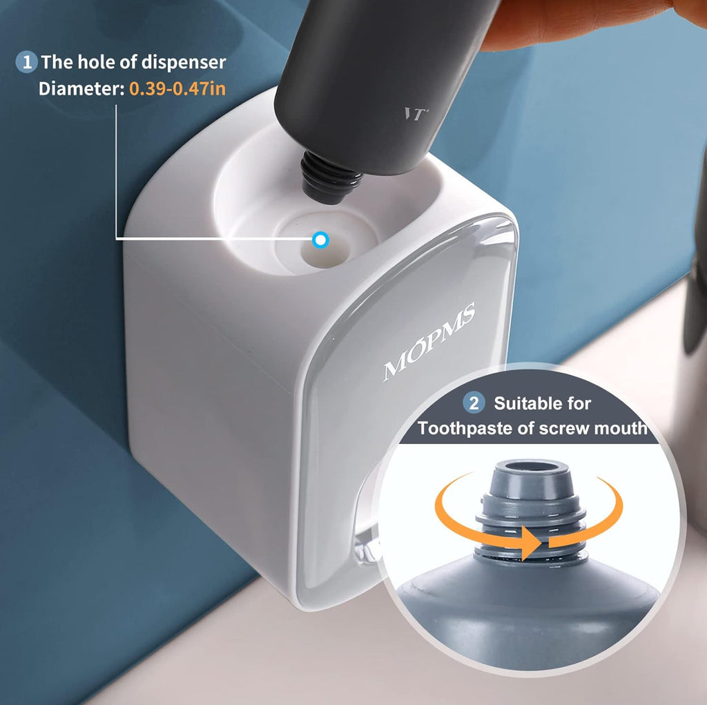 Automatic Wall-Mounted Toothpaste Dispenser - Perfect for Kids & Adults (Grey, 1 Piece)
