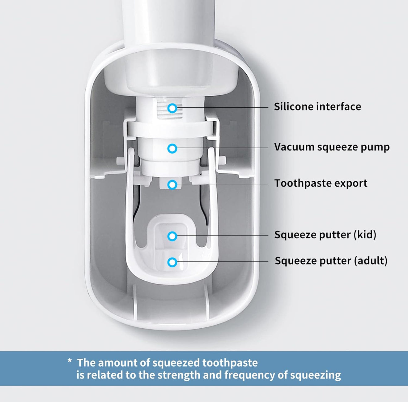 Automatic Wall-Mounted Toothpaste Dispenser - Perfect for Kids & Adults (Grey, 1 Piece)