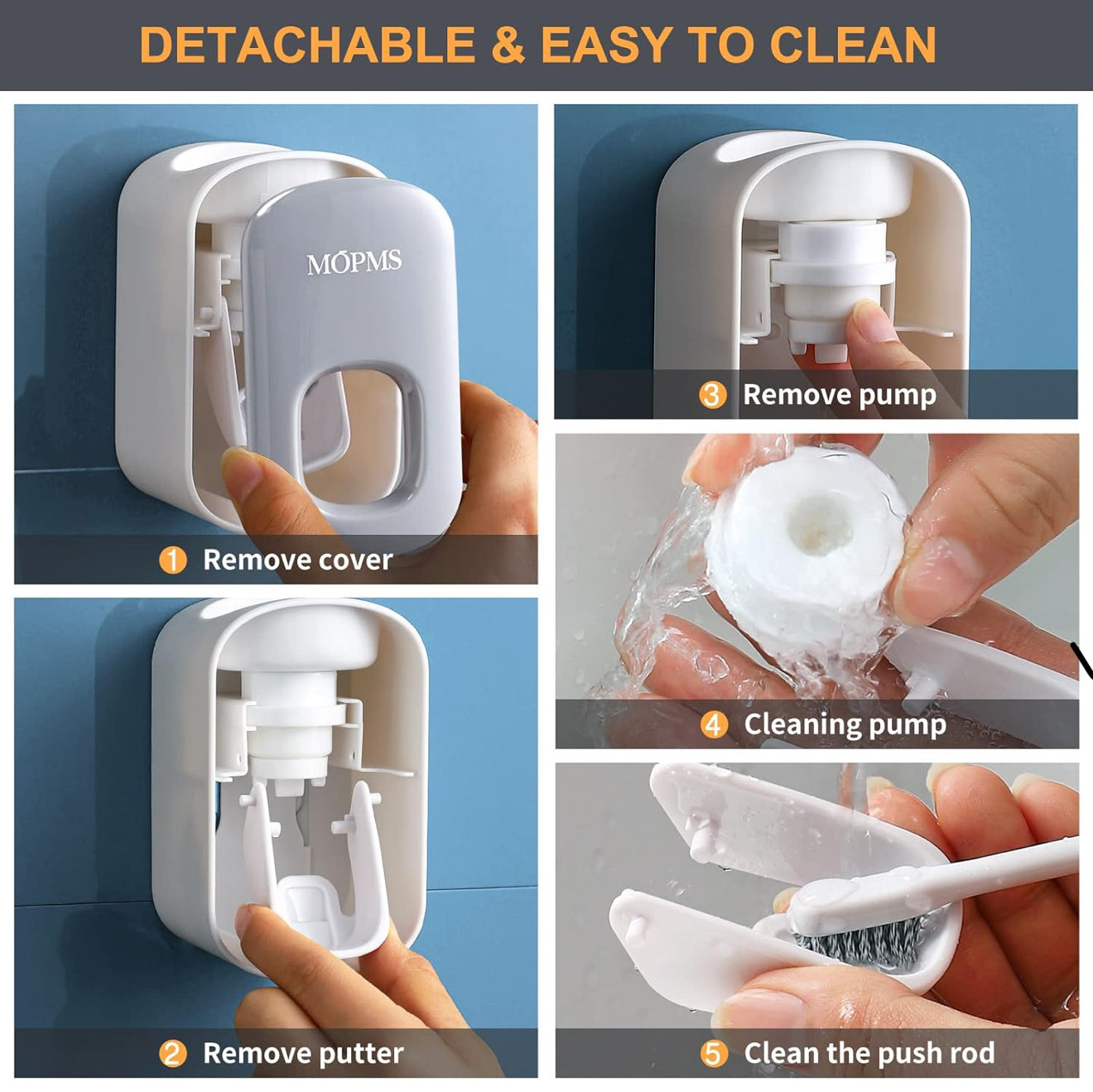 Automatic Wall-Mounted Toothpaste Dispenser - Perfect for Kids & Adults (Grey, 1 Piece)