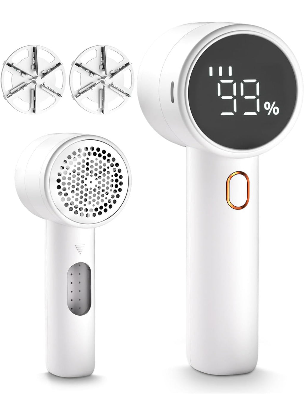 Rechargeable Fabric Shaver & Lint Remover - Electric Portable Sweater Defuzzer with 3 Speeds, 6 Leaf Blades, and LED Display for Effortless Pilling Removal from Clothes, Furniture, and Blankets