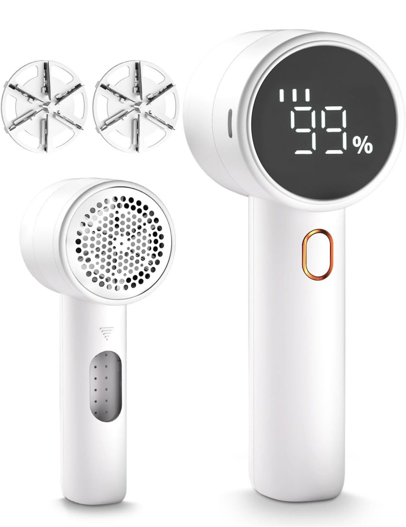 Rechargeable Fabric Shaver & Lint Remover - Electric Portable Sweater Defuzzer with 3 Speeds, 6 Leaf Blades, and LED Display for Effortless Pilling Removal from Clothes, Furniture, and Blankets