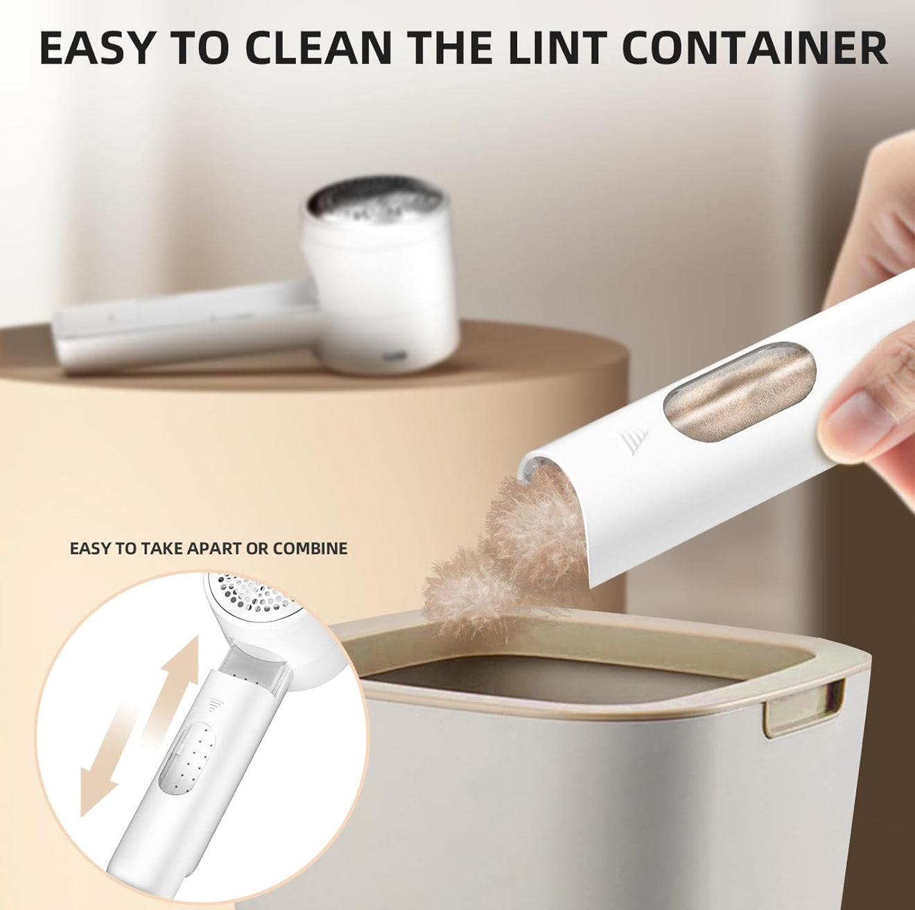 Rechargeable Fabric Shaver & Lint Remover - Electric Portable Sweater Defuzzer with 3 Speeds, 6 Leaf Blades, and LED Display for Effortless Pilling Removal from Clothes, Furniture, and Blankets