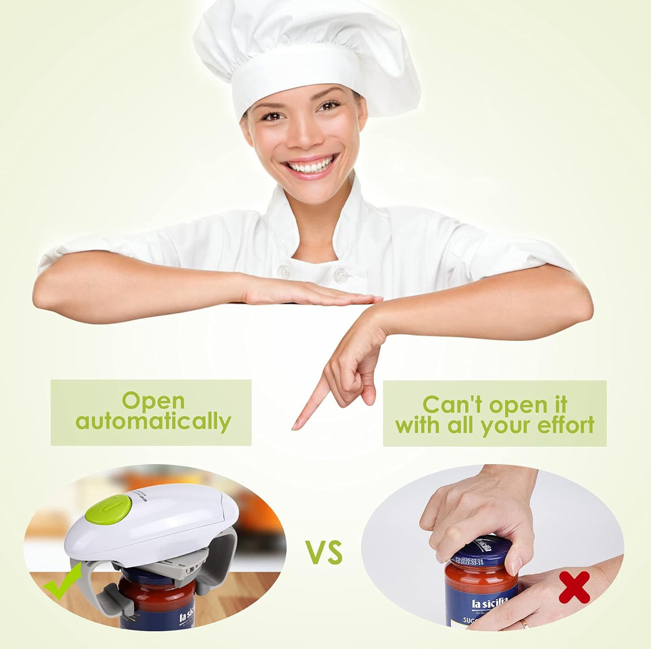 EFFORTLESS HANDS-FREE ELECTRIC JAR & BOTTLE OPENER - PERFECT FOR SENIORS & ARTHRITIS RELIEF!